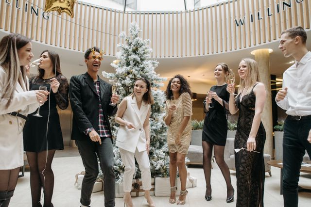 Corporate Christmas party décor compared to home Christmas party styling in Bristol